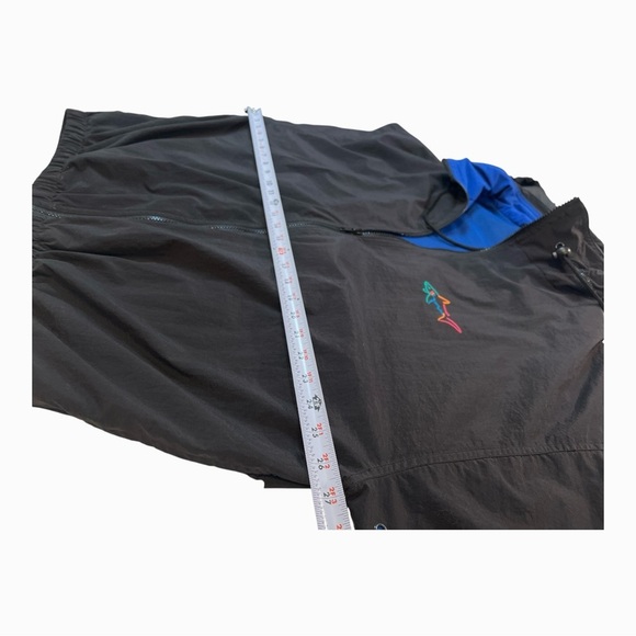 Greg Norman Windbreaker, Full Zip, Packable Hood, Men’s, Blue/Black, Size Large - Picture 5 of 12